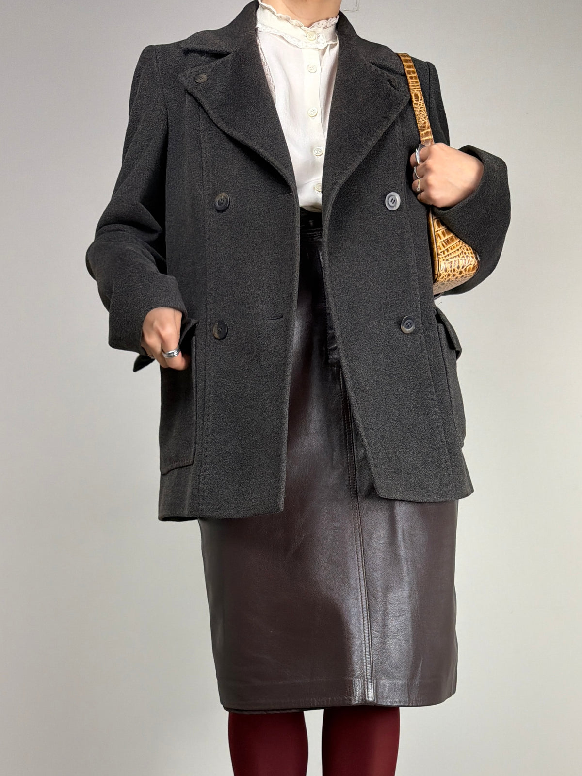 Cappottino in lana, seta, cashmere e angora