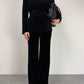 Blazer vintage in velluto di cotone con frange in pelle