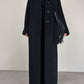 Cappotto nero lungo in mohair e lana