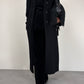 Cappotto nero lungo in mohair e lana