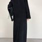 Cappotto nero lungo in mohair e lana