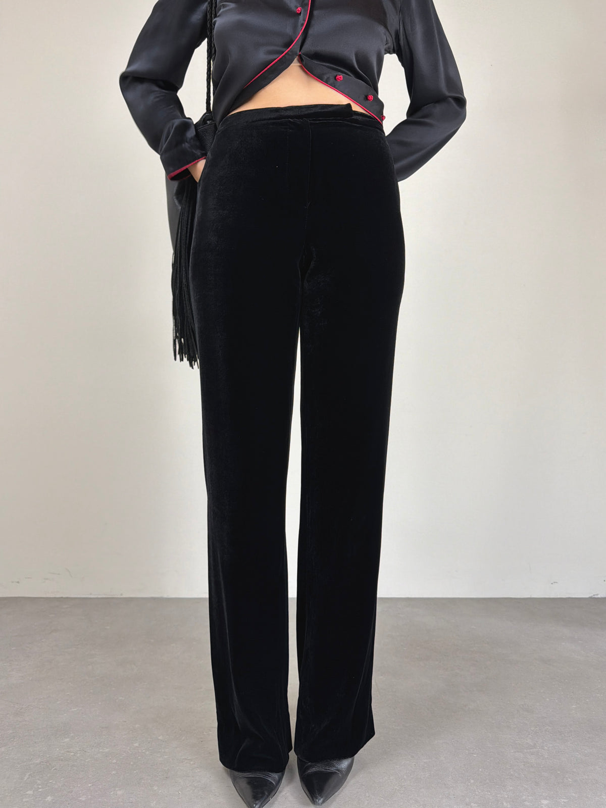EMPORIO ARMANI pantaloni in velluto