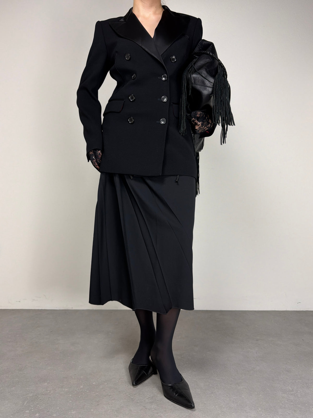 Blazer stile smoking in pura lana