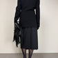 Gonna asimmetrica in fresco di lana