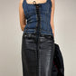 Abito D&G Dolce&Gabbana in denim e pelle anni '90/Y2K