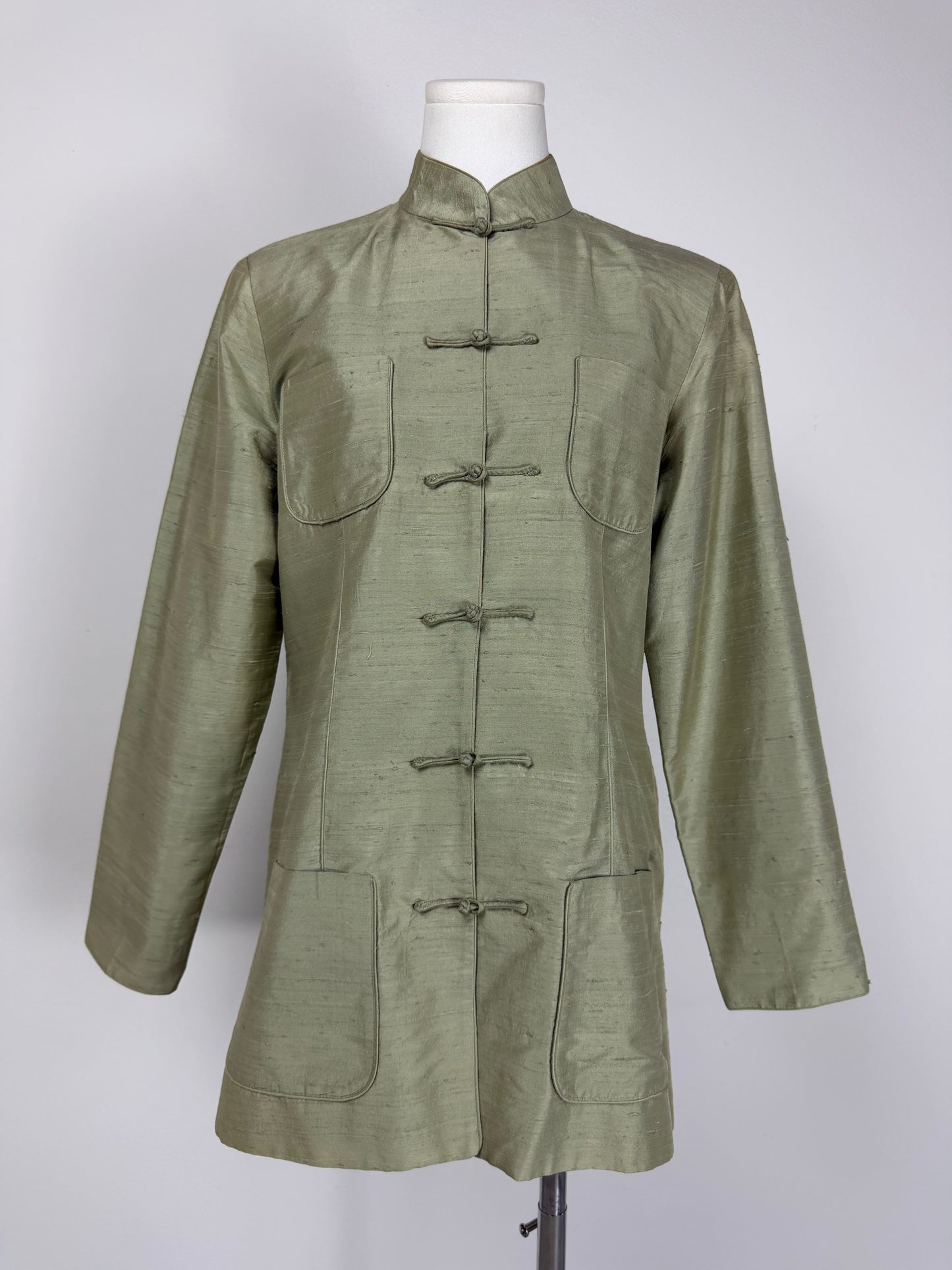 Giacca vintage in stile orientale in shantung di seta