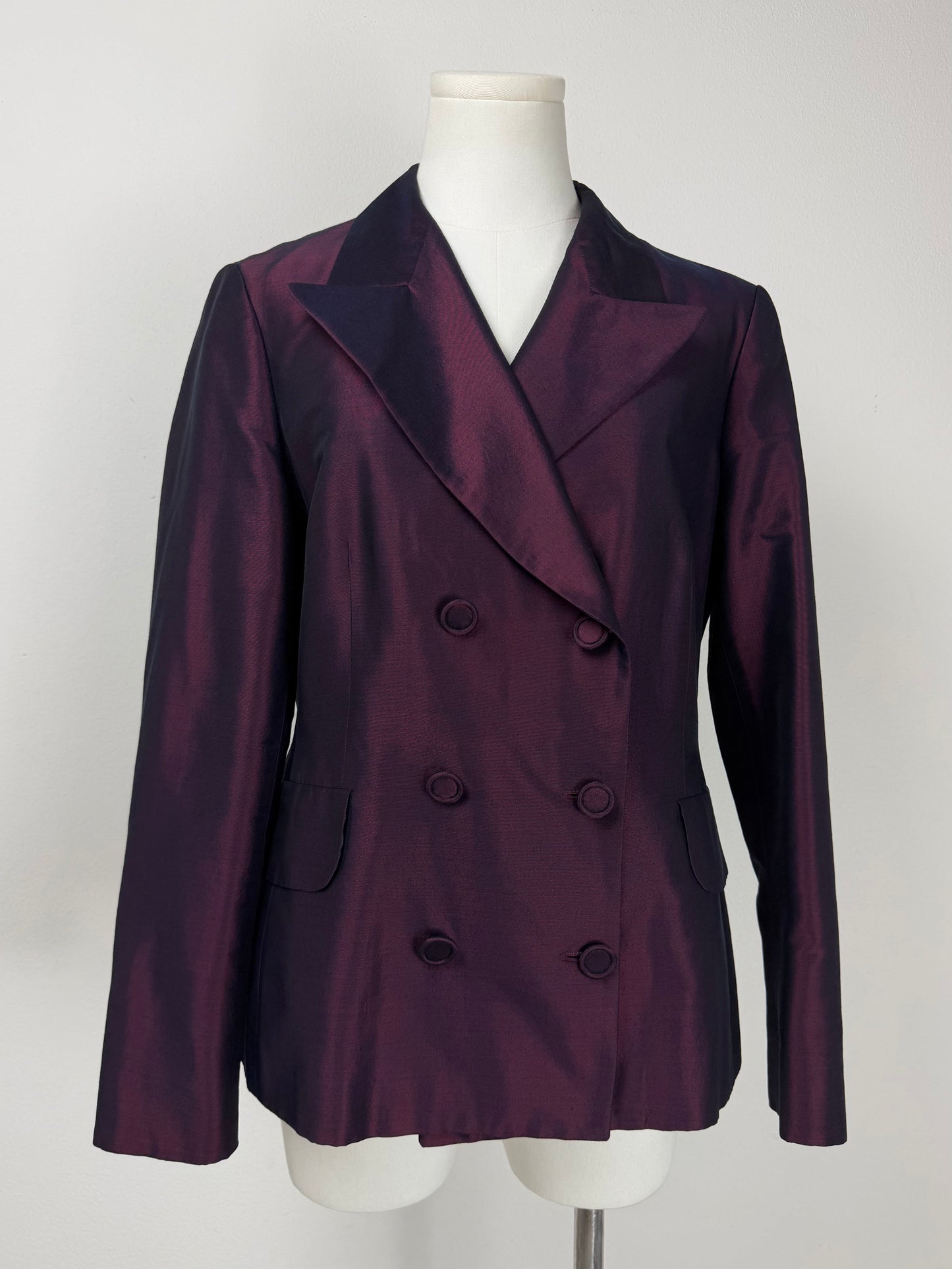 Blazer in misto seta cangiante