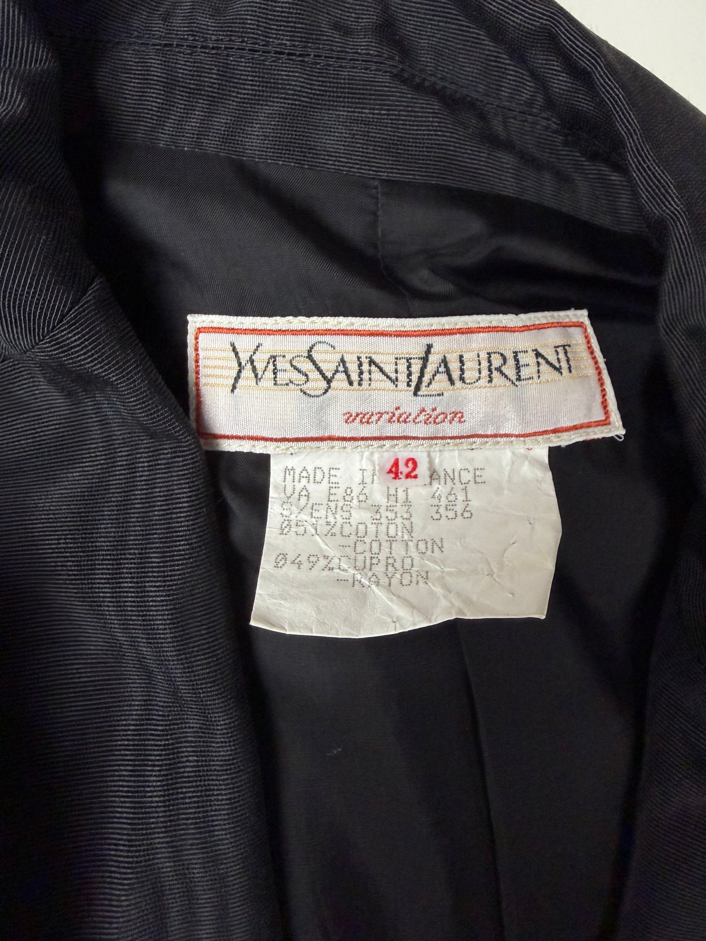 YVES SAINT LAURENT tailleur moiré in cotone e cupro