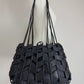 Tote Bag in pelle con lavorazione geometrica