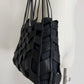 Tote Bag in pelle con lavorazione geometrica