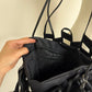 Tote Bag in pelle con lavorazione geometrica