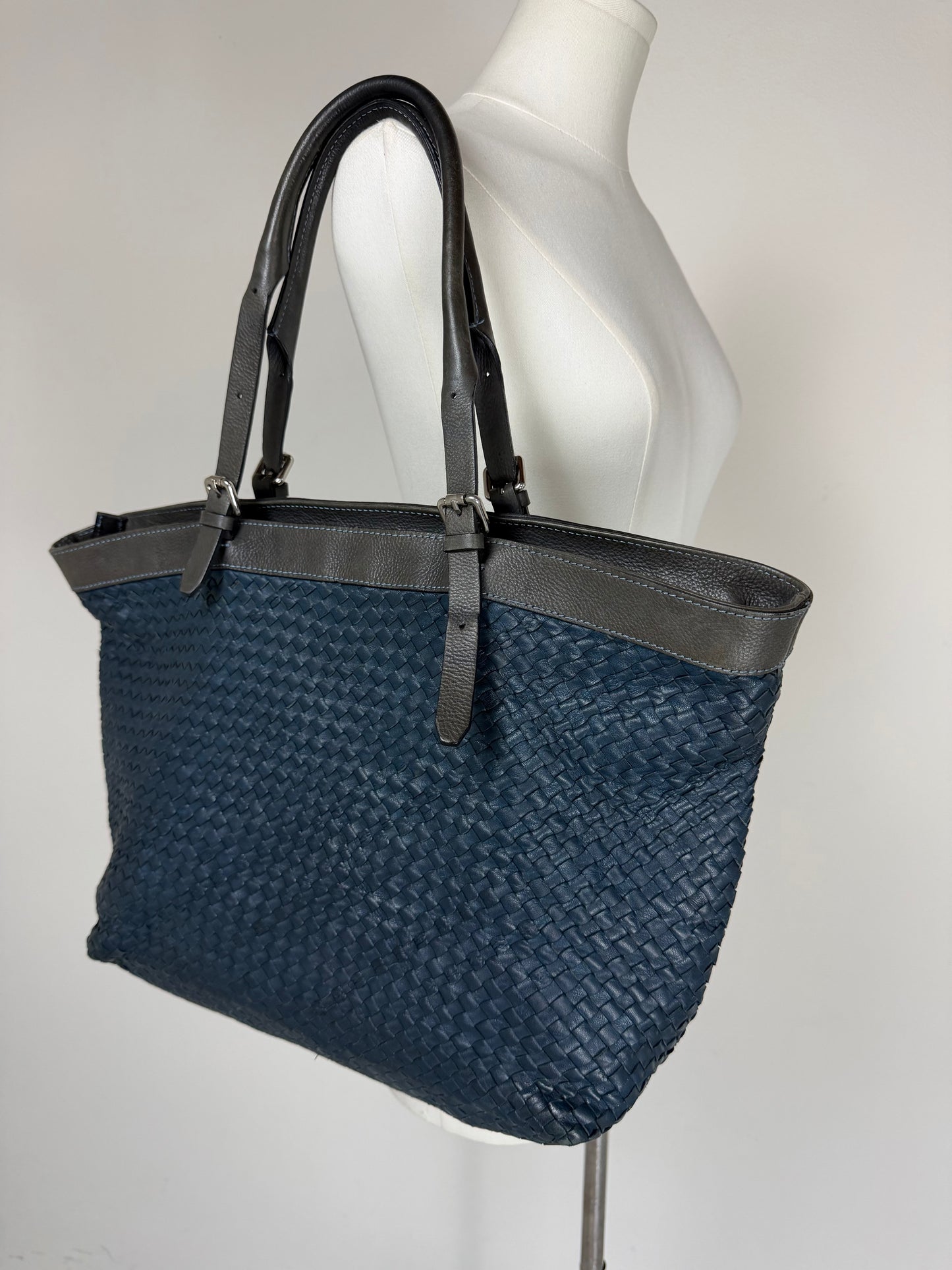 Borsa in vera pelle intrecciata made in Italy