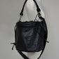 Borsa a secchiello in vera pelle nera