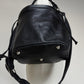 Borsa a secchiello in vera pelle nera