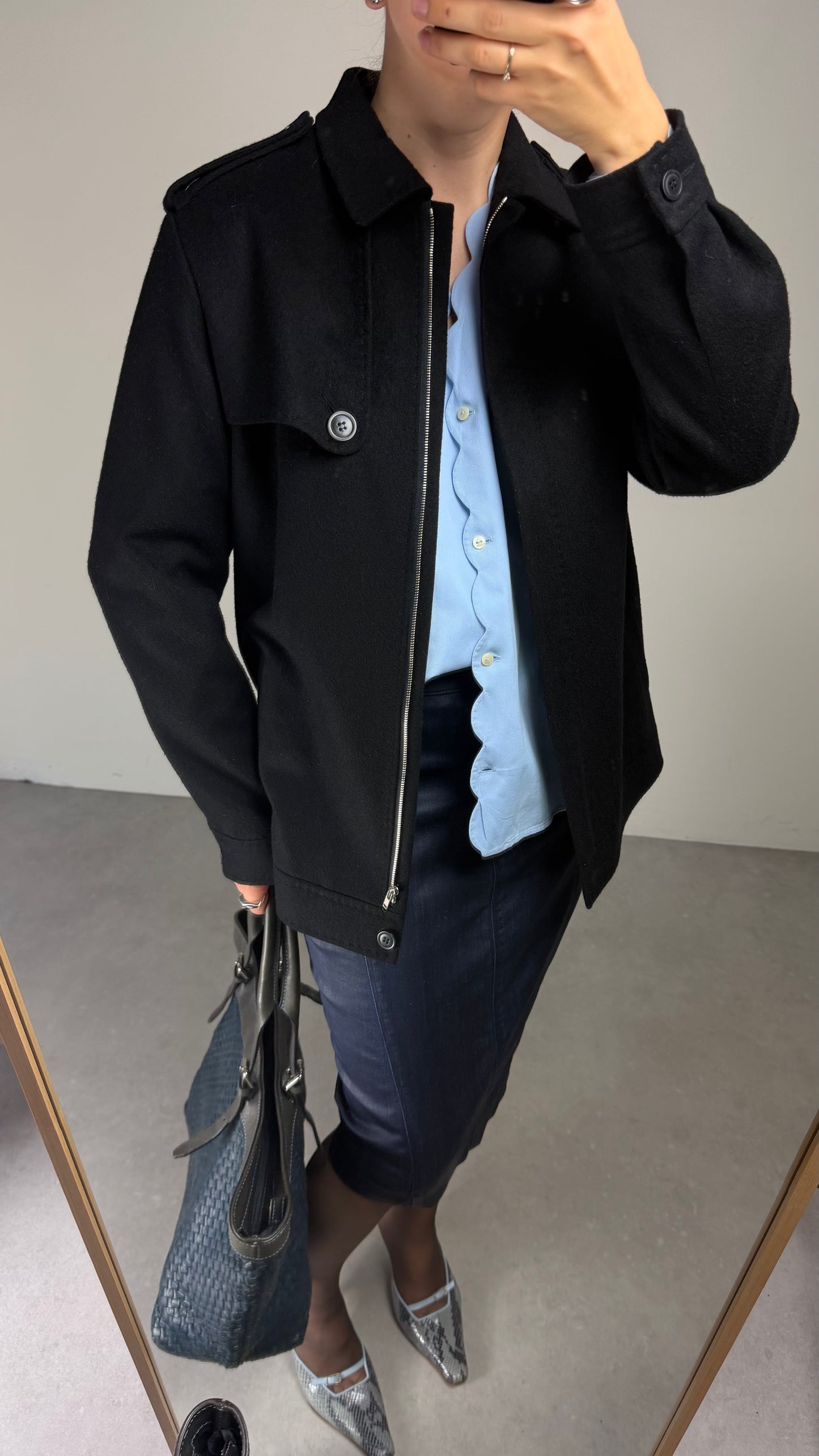 Giacca in lana, cashmere e angora