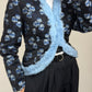 Giacca vintage in jacquard con pelliccia