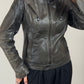Giacca in vera pelle effetto distressed