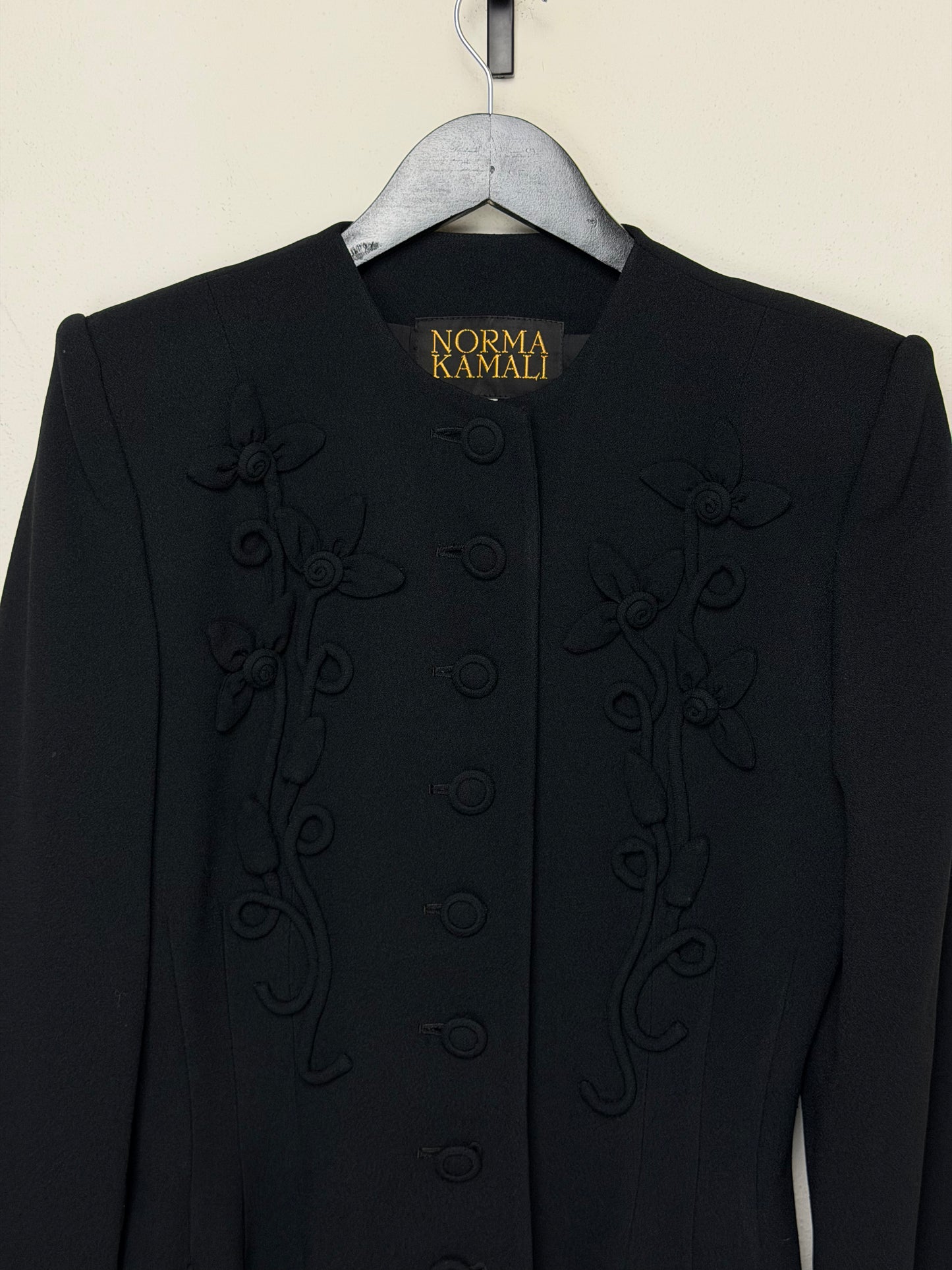 NORMA KAMALI blazer vintage con fiori applicati