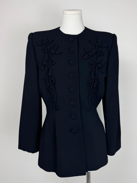 NORMA KAMALI blazer vintage con fiori applicati