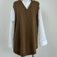 N°21 camicia effetto gilet in cotone e lana