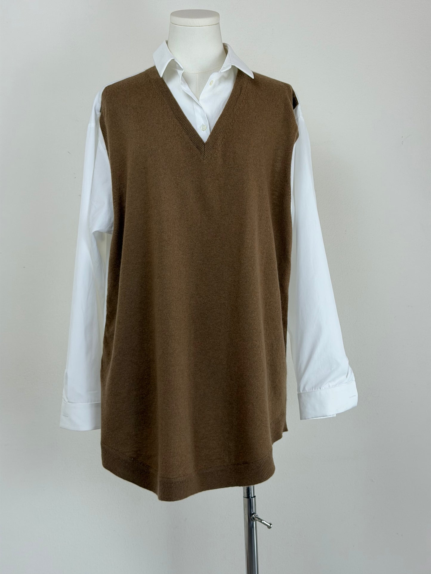 N°21 camicia effetto gilet in cotone e lana