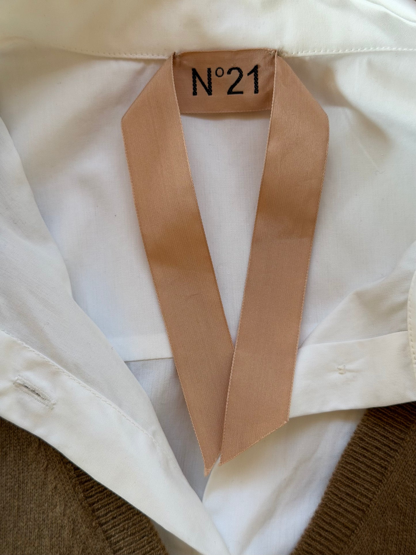 N°21 camicia effetto gilet in cotone e lana