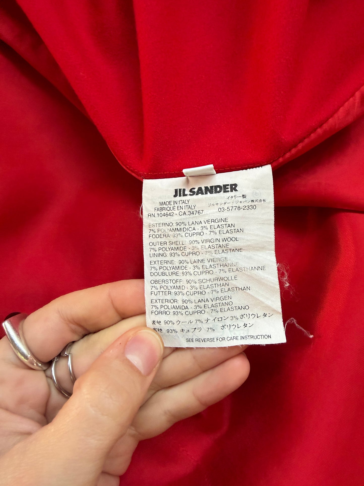 JIL SANDER gonna in lana con pieghe laterali
