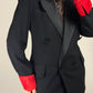 Blazer vintage made in France stile smoking con polsini a contrasto