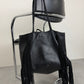 Maxi borsa in vera pelle con frange