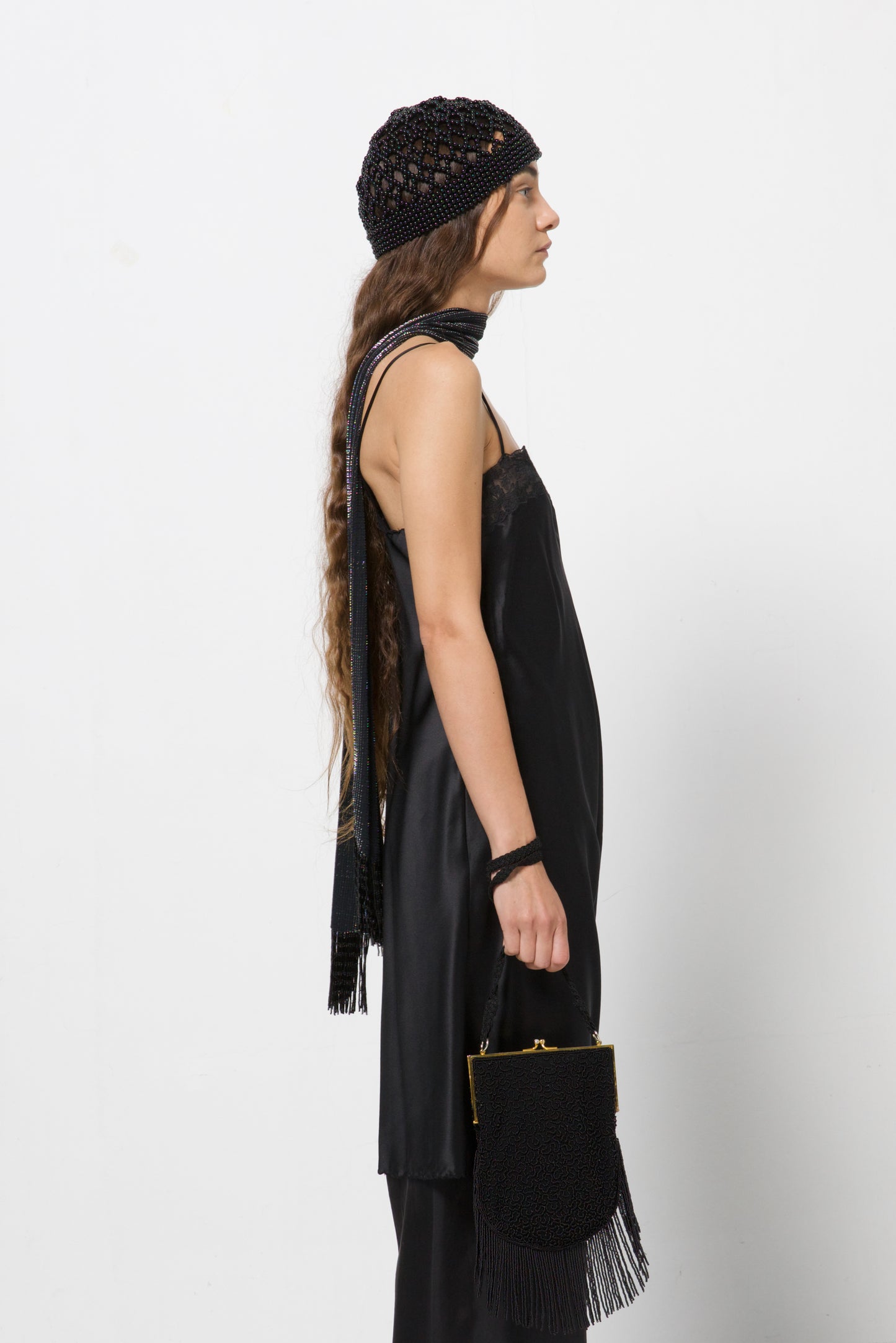 Sottoveste nera in 100% seta