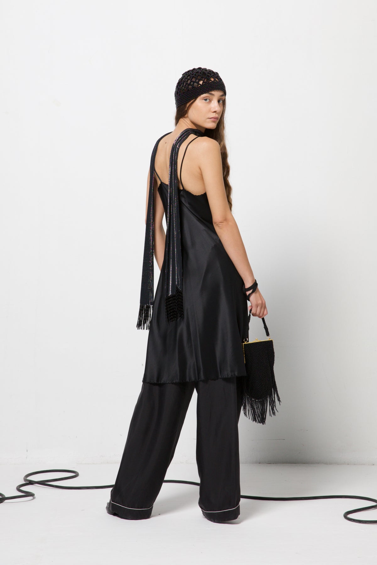 Sottoveste nera in 100% seta