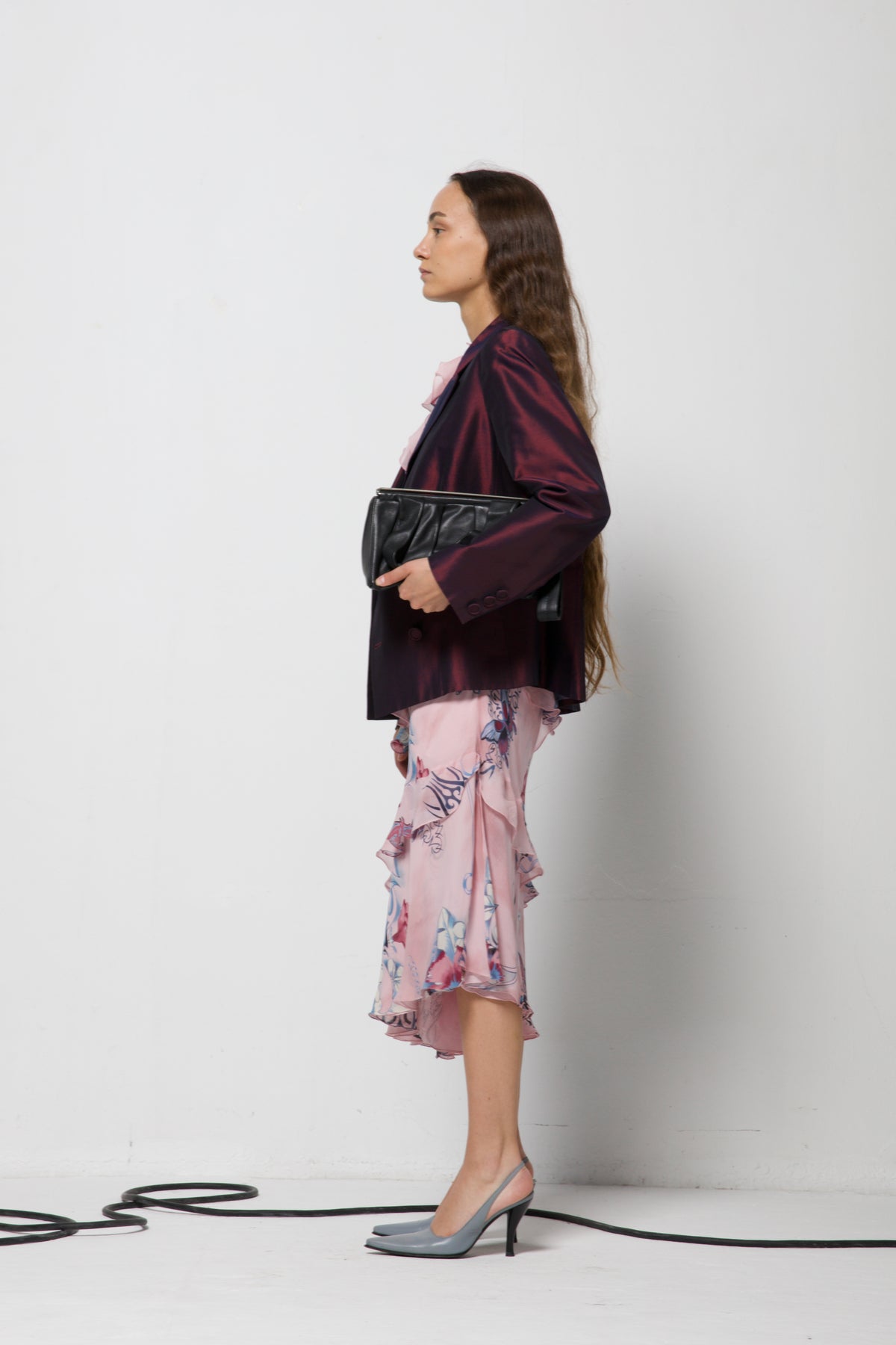 Blazer in misto seta cangiante
