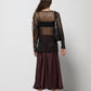 Maglia vintage a rete crochet con perline cangianti