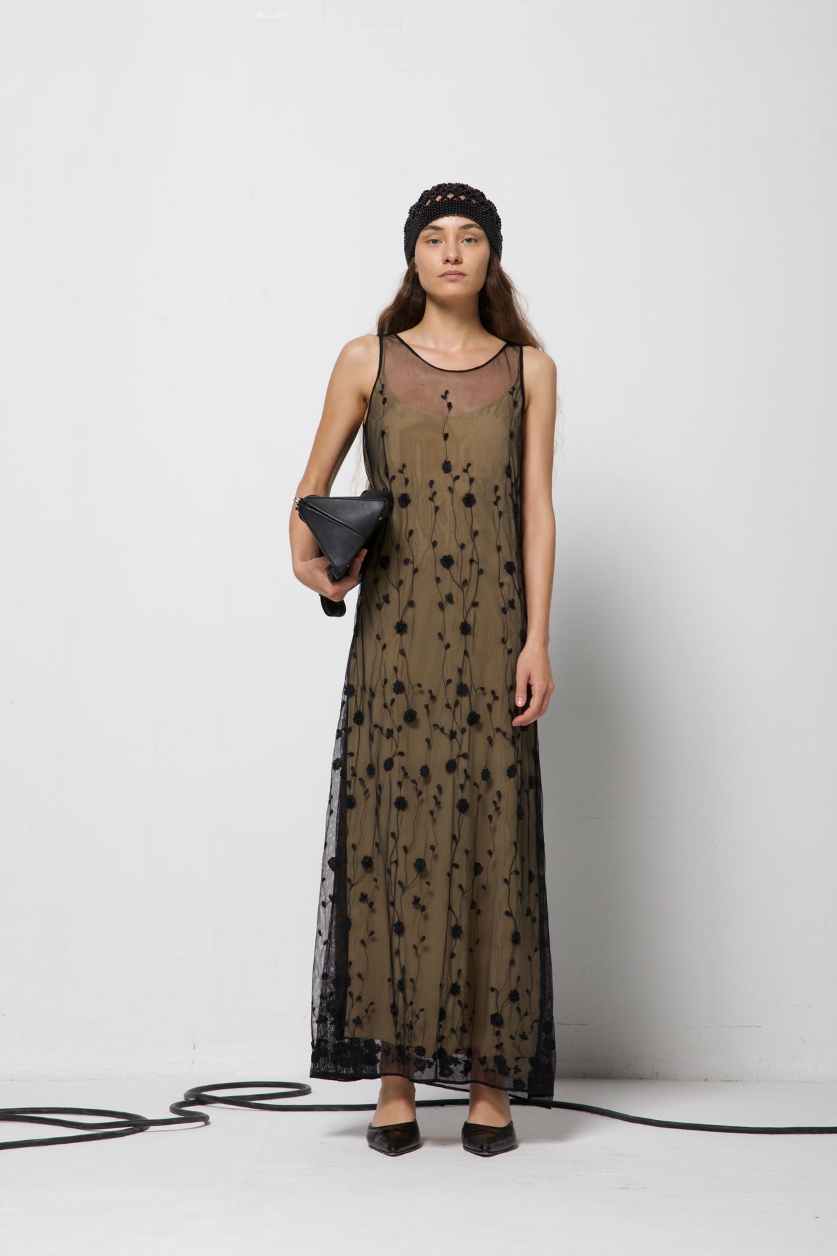 Abito vintage made in Italy in seta con ricami