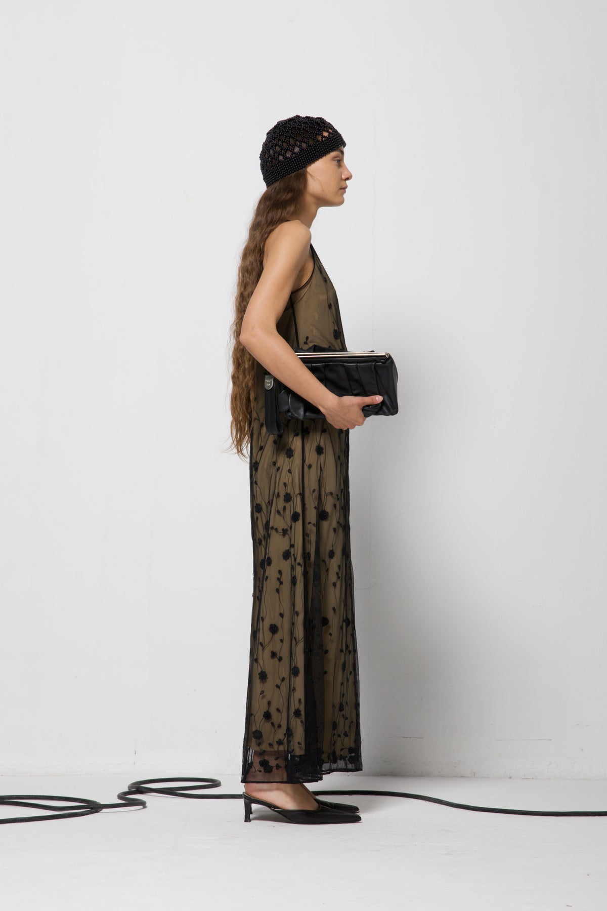Abito vintage made in Italy in seta con ricami