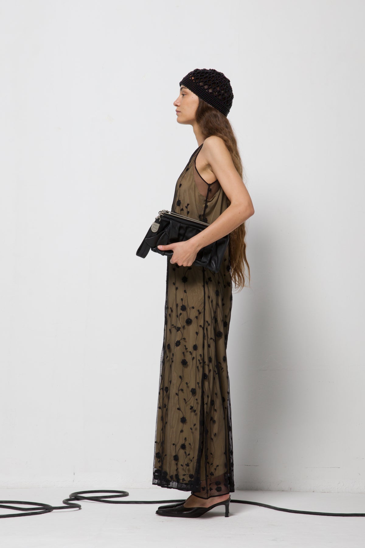 Abito vintage made in Italy in seta con ricami