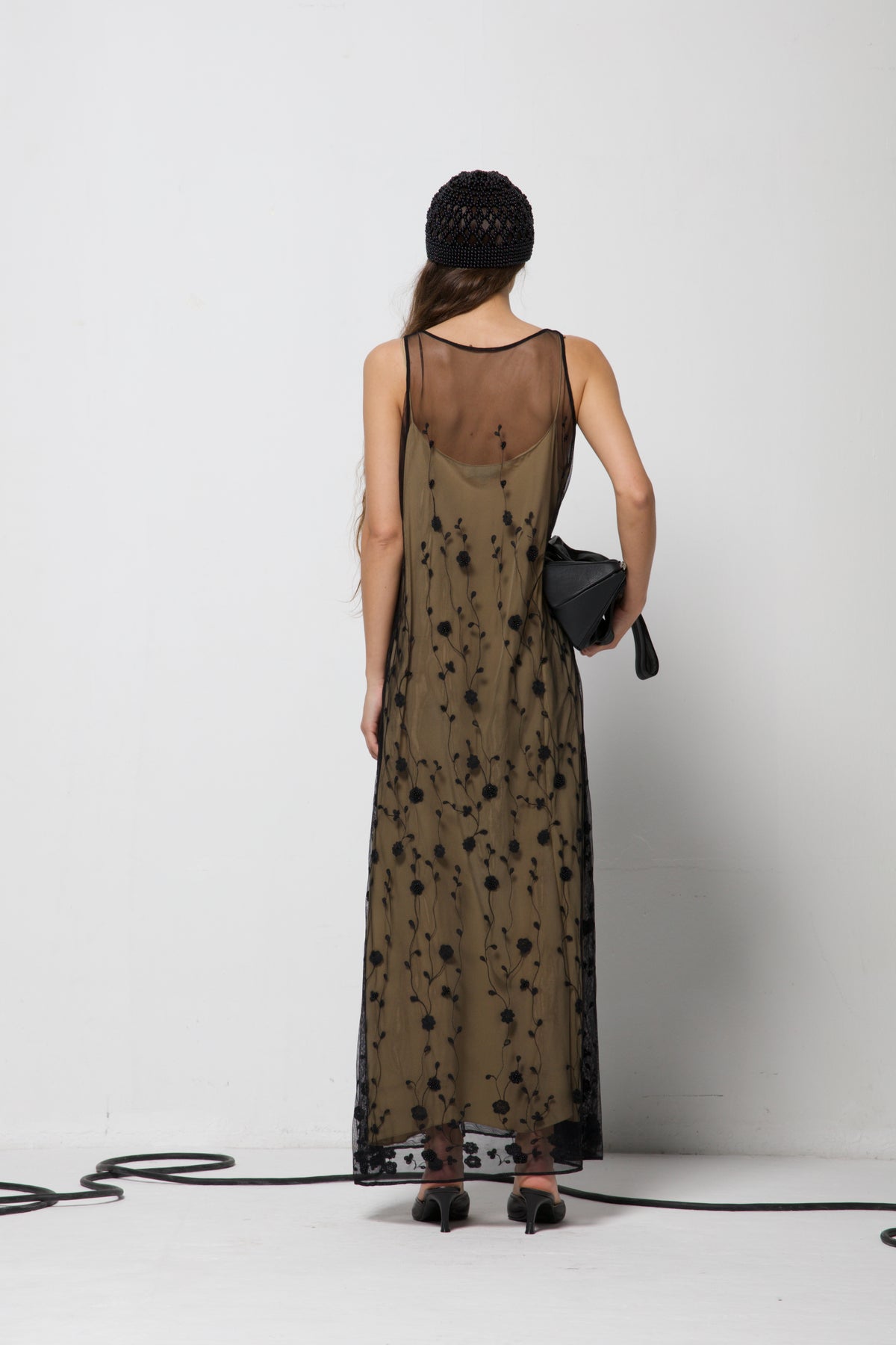 Abito vintage made in Italy in seta con ricami