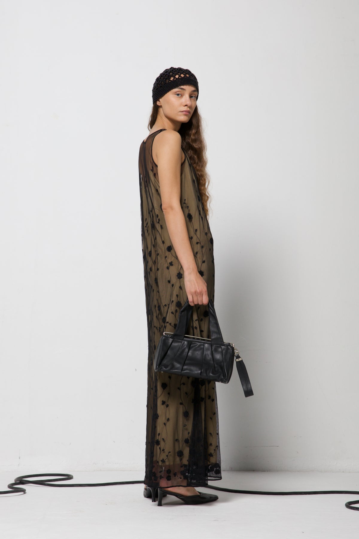 Abito vintage made in Italy in seta con ricami