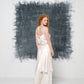 Slip dress in pura seta con ricami fatti a mano