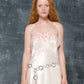 Slip dress in pura seta con ricami fatti a mano