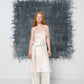 Slip dress in pura seta con ricami fatti a mano