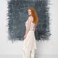 Slip dress in pura seta con ricami fatti a mano