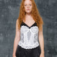 Bustino vintage in pizzo bianco