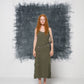 Abito vintage made in Italy verde con pizzo