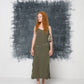 Abito vintage made in Italy verde con pizzo