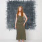 Abito vintage made in Italy verde con pizzo