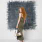 Abito vintage made in Italy verde con pizzo