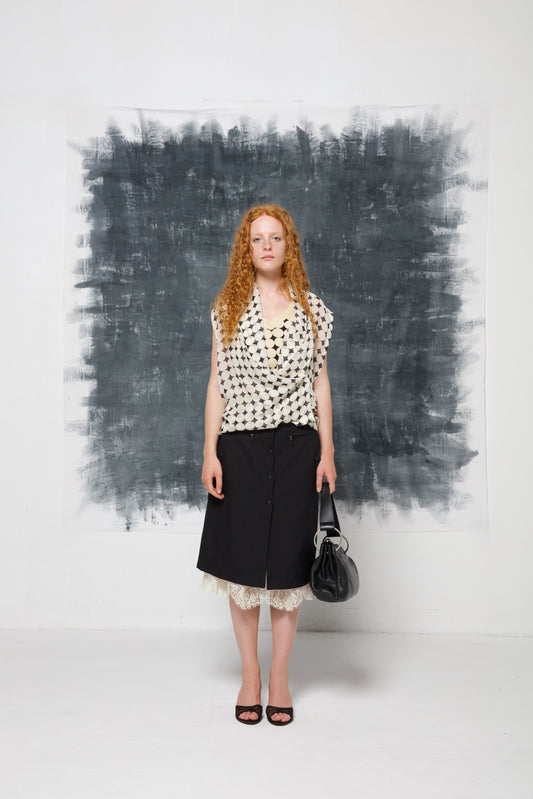DRIES VAN NOTEN blusa in seta con top in cotone