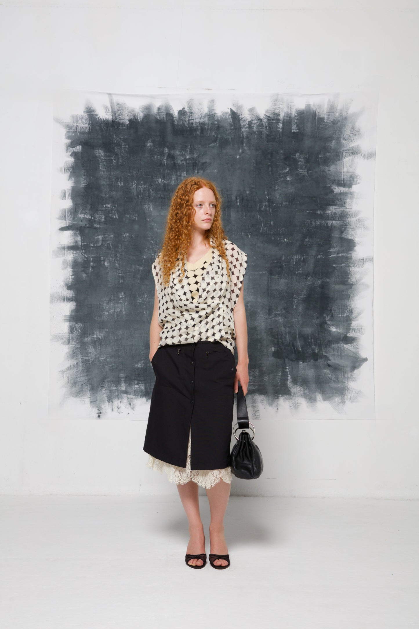 DRIES VAN NOTEN blusa in seta con top in cotone