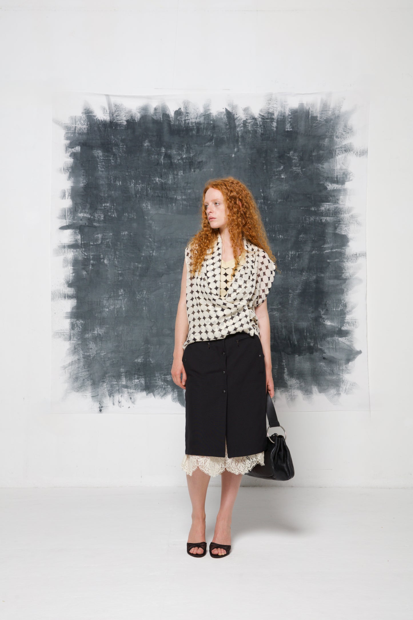 DRIES VAN NOTEN blusa in seta con top in cotone